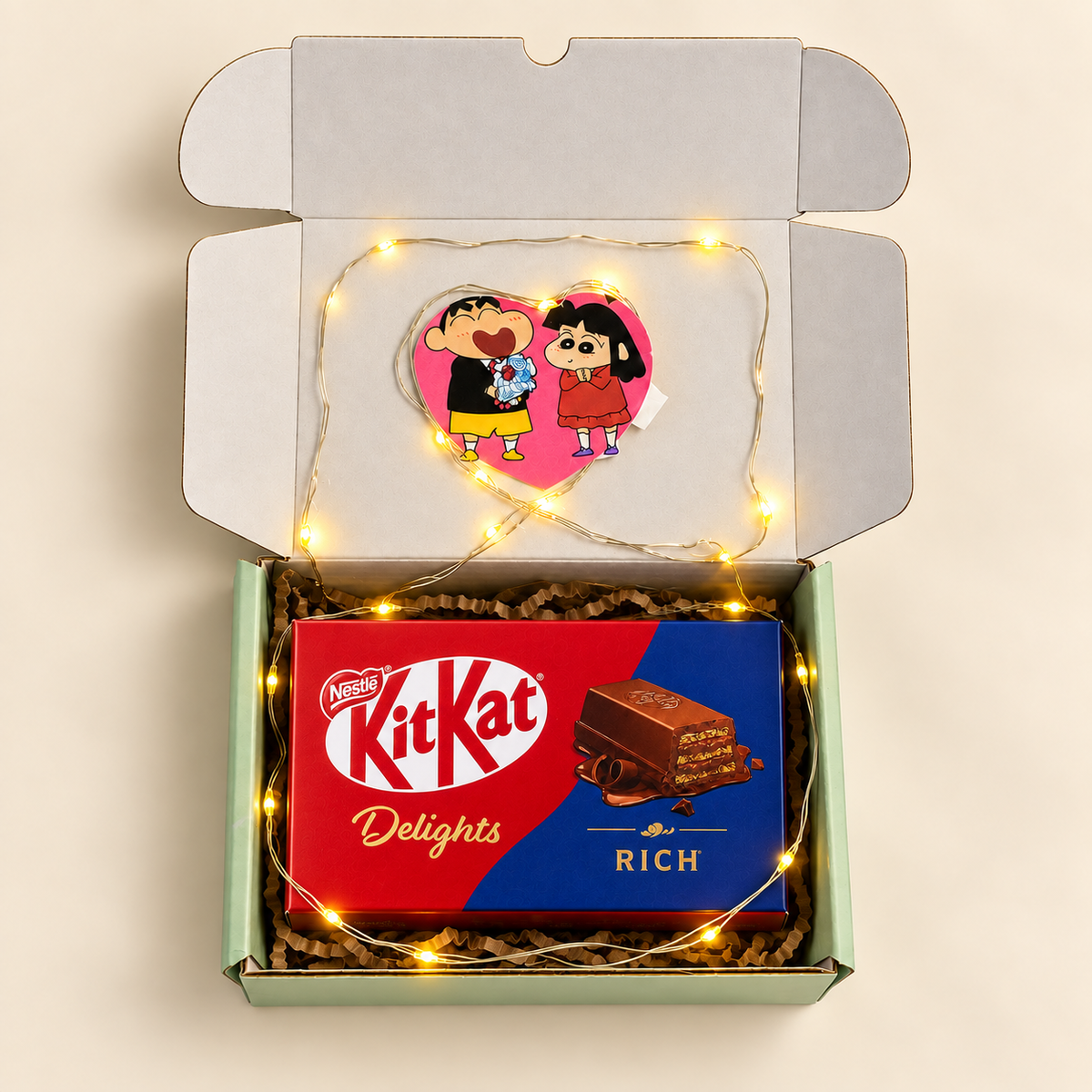 KitKat Delights Jewellery Surprise Box — With Box open mint gift box with KitKat Delights Rich