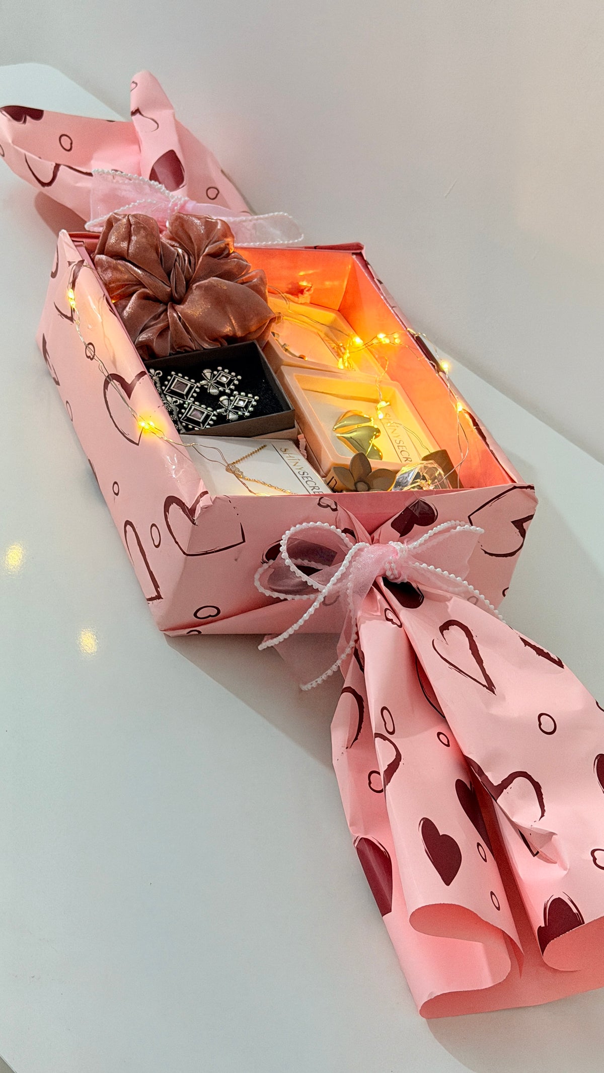Pink Candy-Wrap Jewellery & Chocolate Gift Hamper