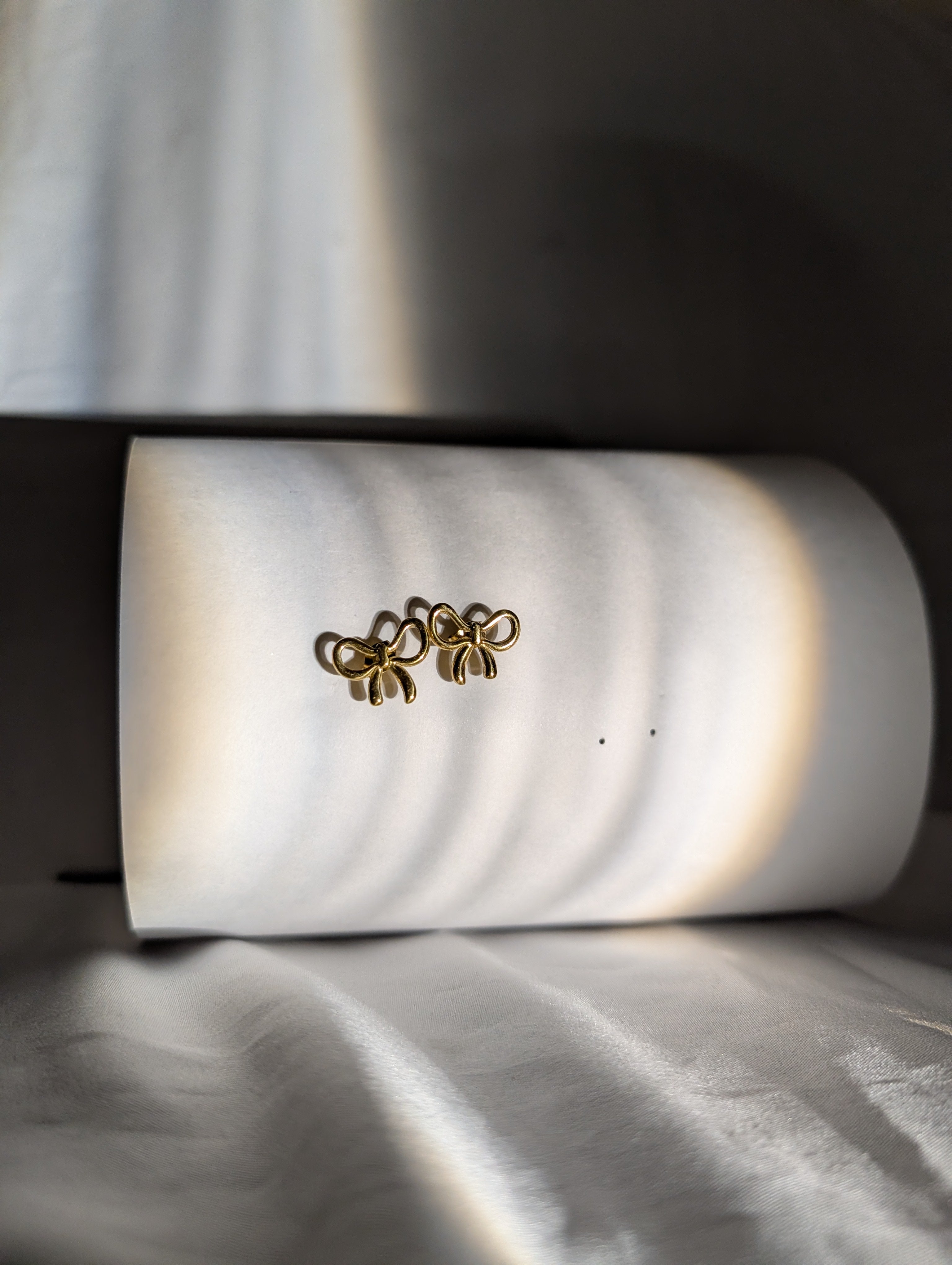 Anti-tarnish Small Gold Bow Tie Studs Earing