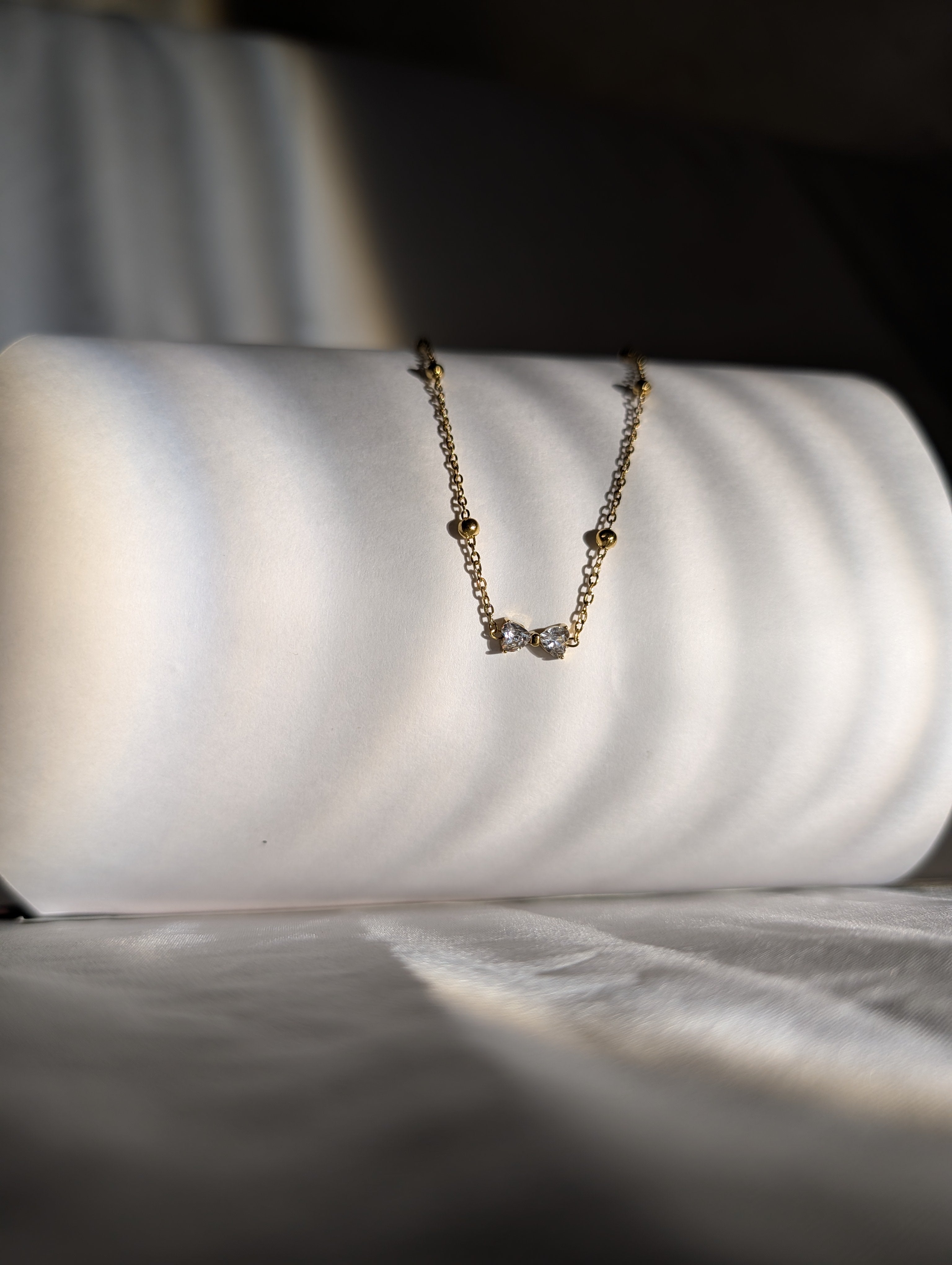 Anti-tarnish Gold Plated cute bow Pendant
