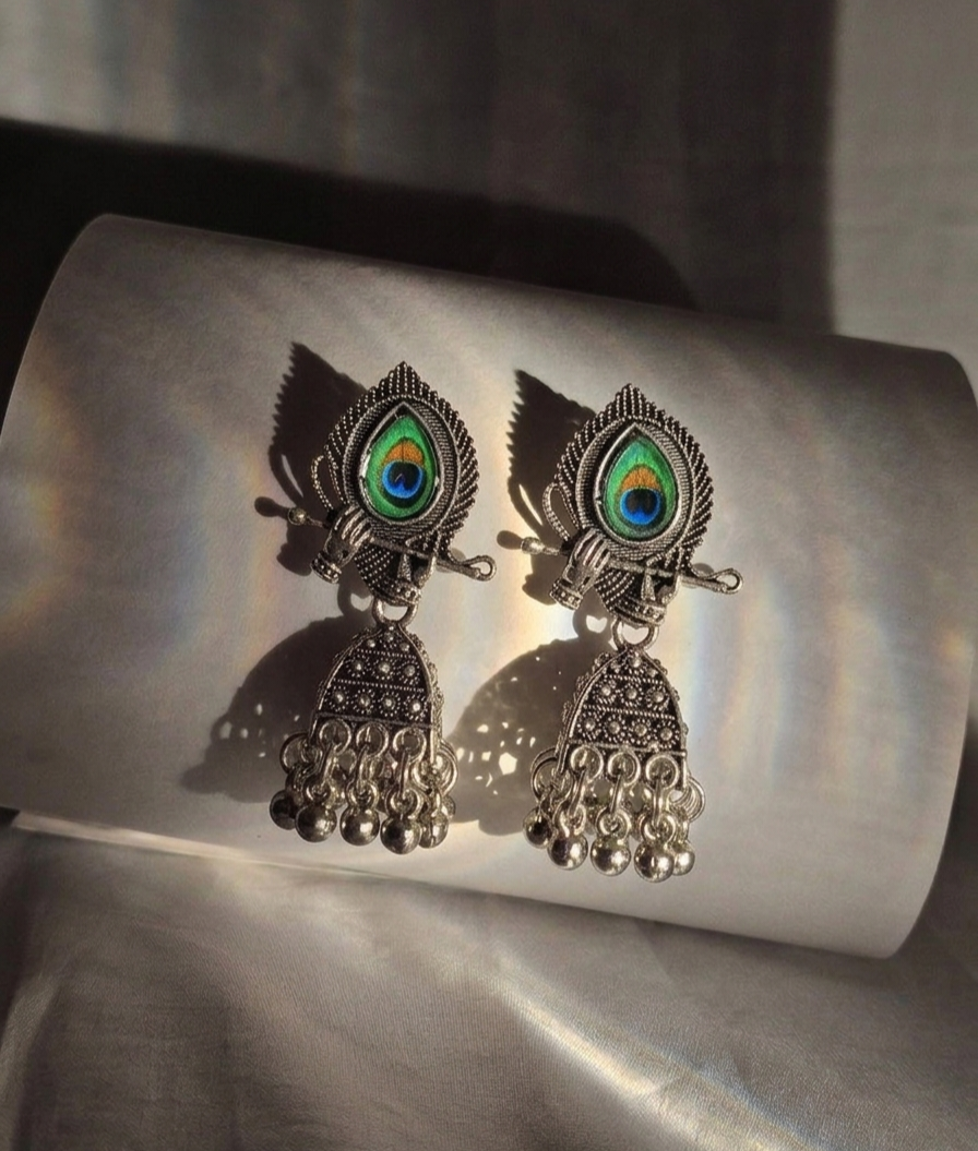 Peacock sleek jhumka
