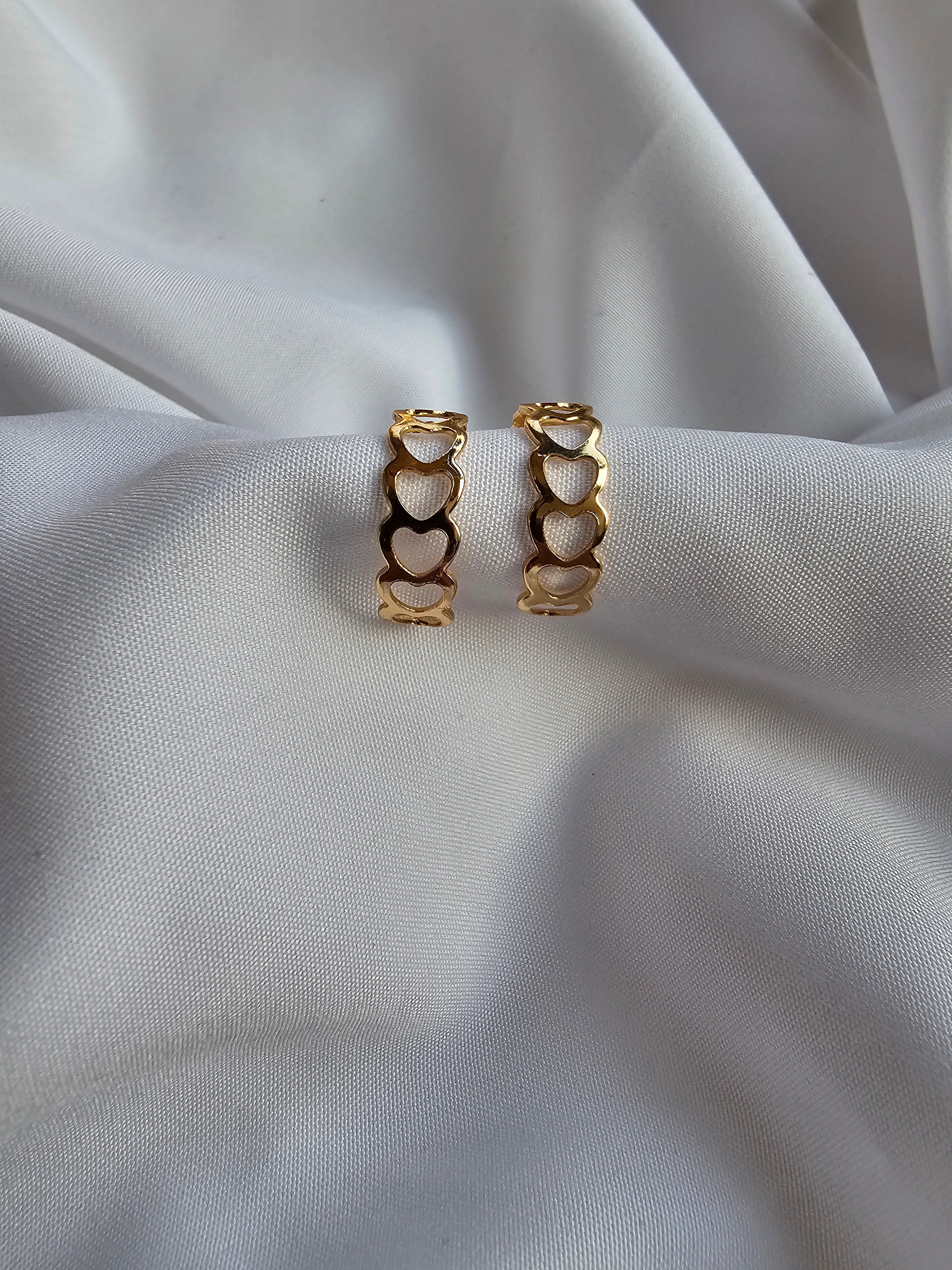 Heart Design Half Hoop Earrings