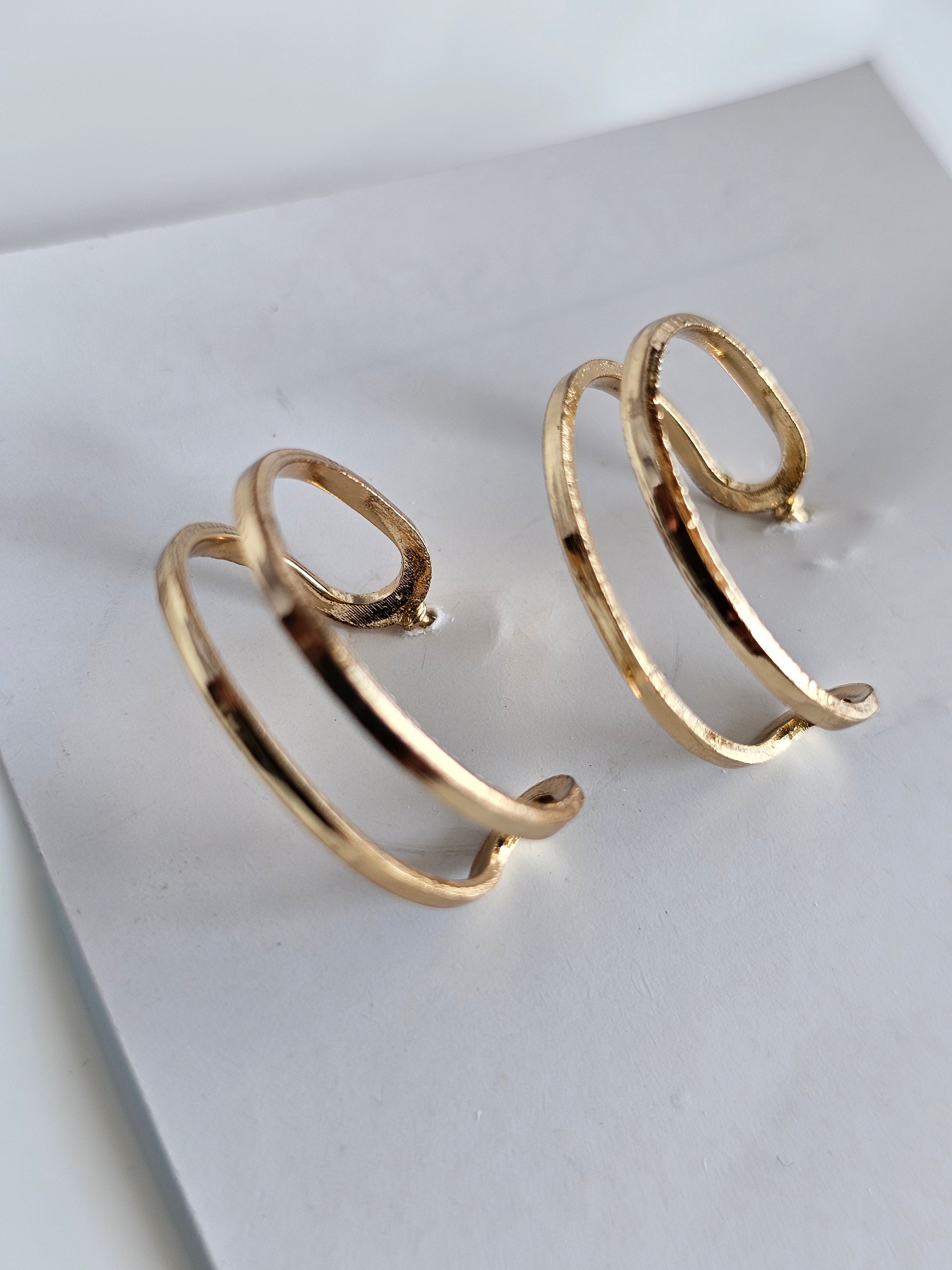 Sleek Double Hoops