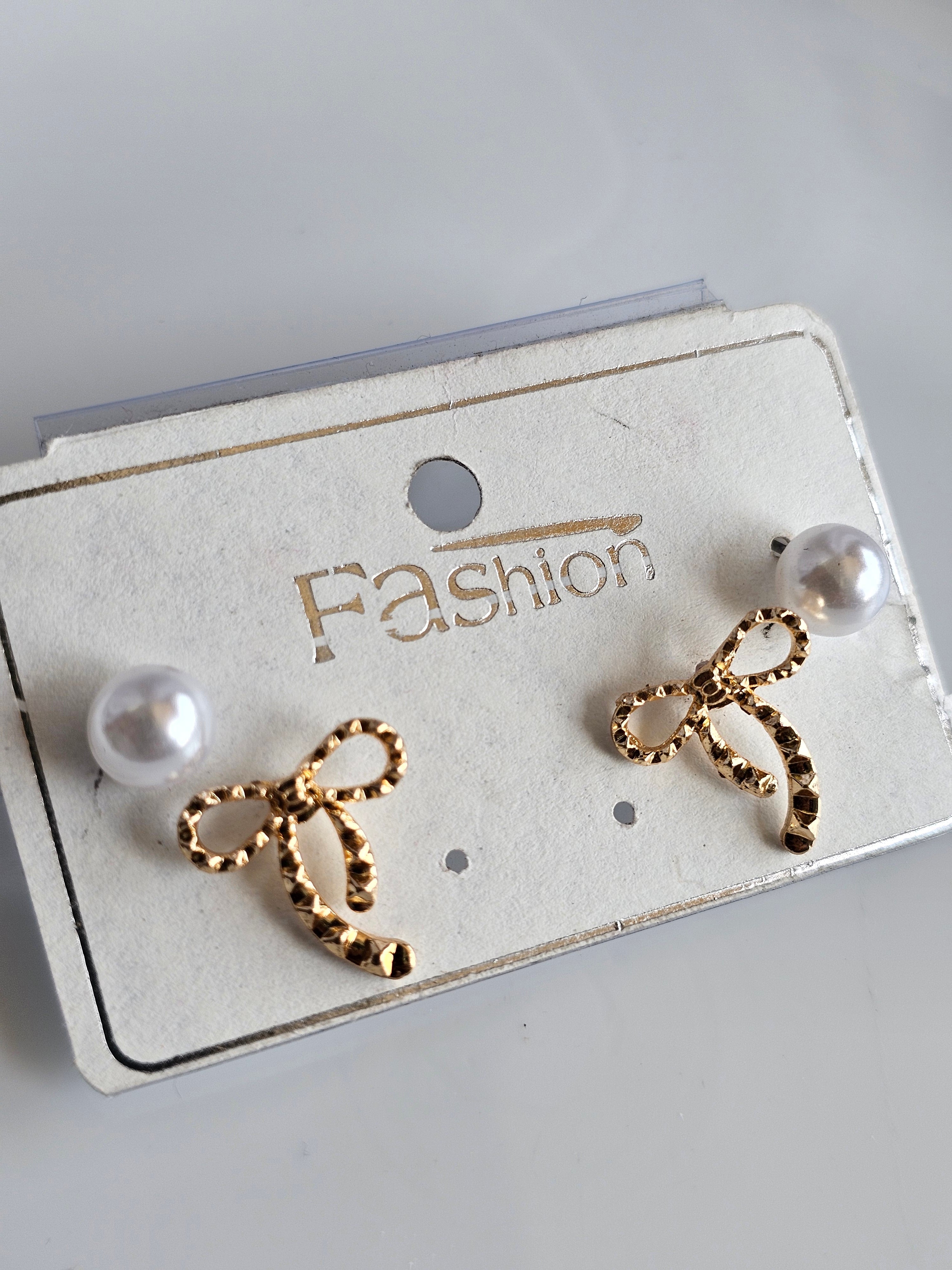 Pearl Bow Earrings