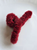 Plush fur hair clip