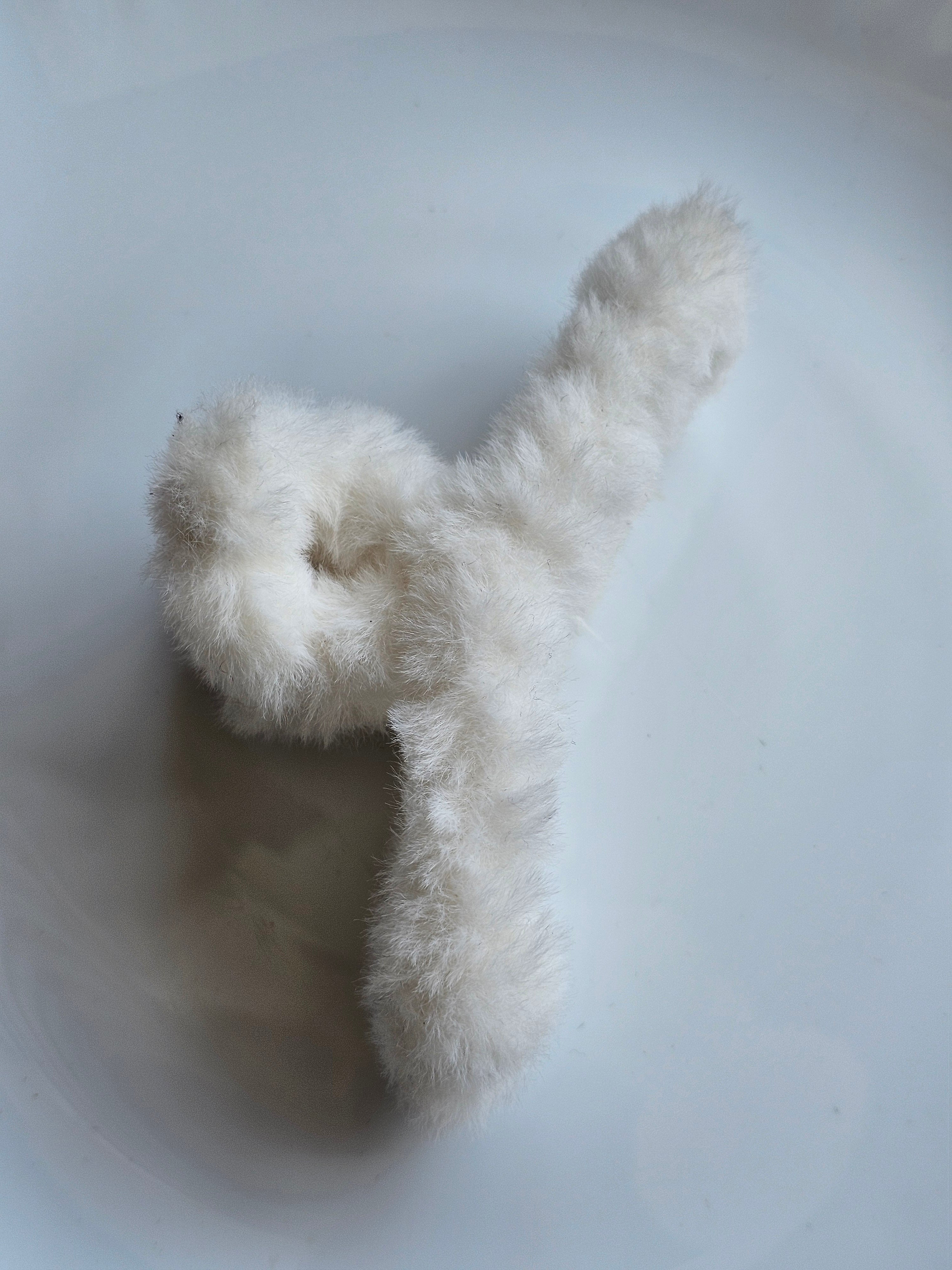 Plush fur hair clip