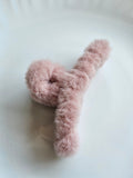 Plush fur hair clip