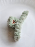 Plush fur hair clip