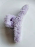 Plush fur hair clip