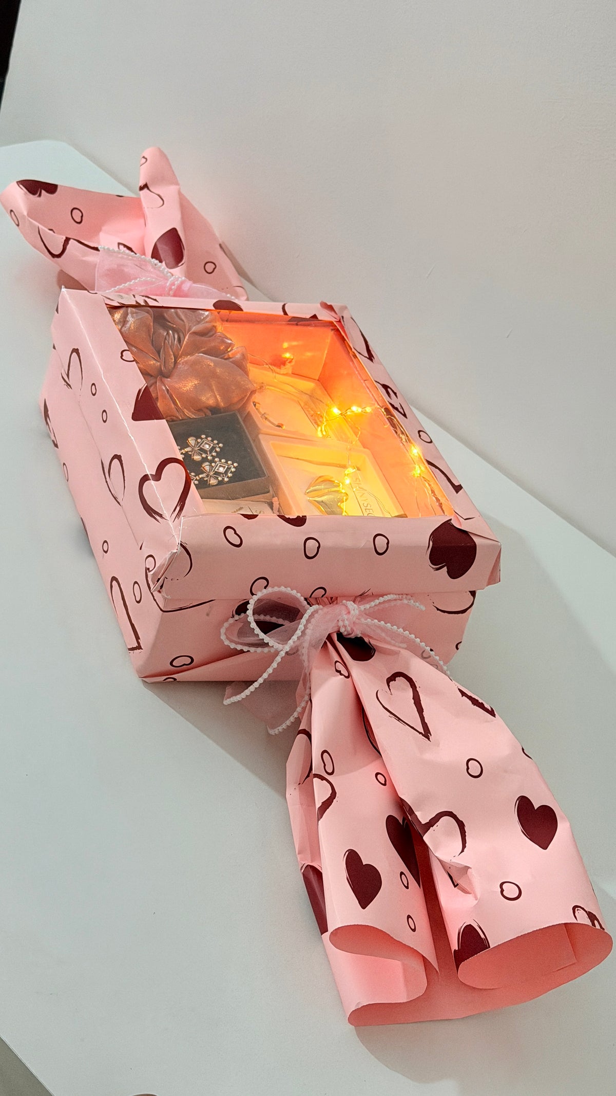 Pink Candy-Wrap Jewellery & Chocolate Gift Hamper