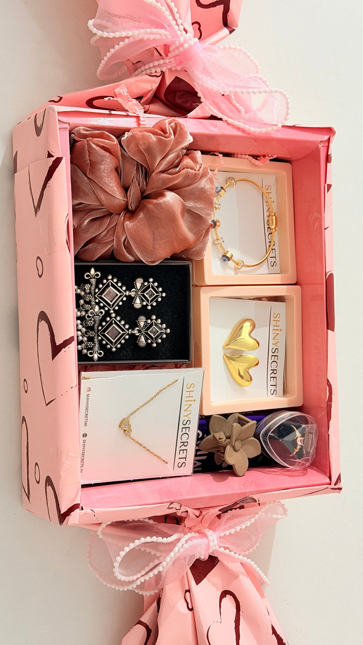 Pink Candy-Wrap Jewellery & Chocolate Gift Hamper