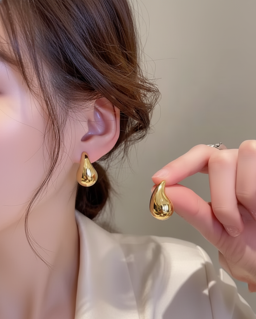 Steel Gold Plated Earring