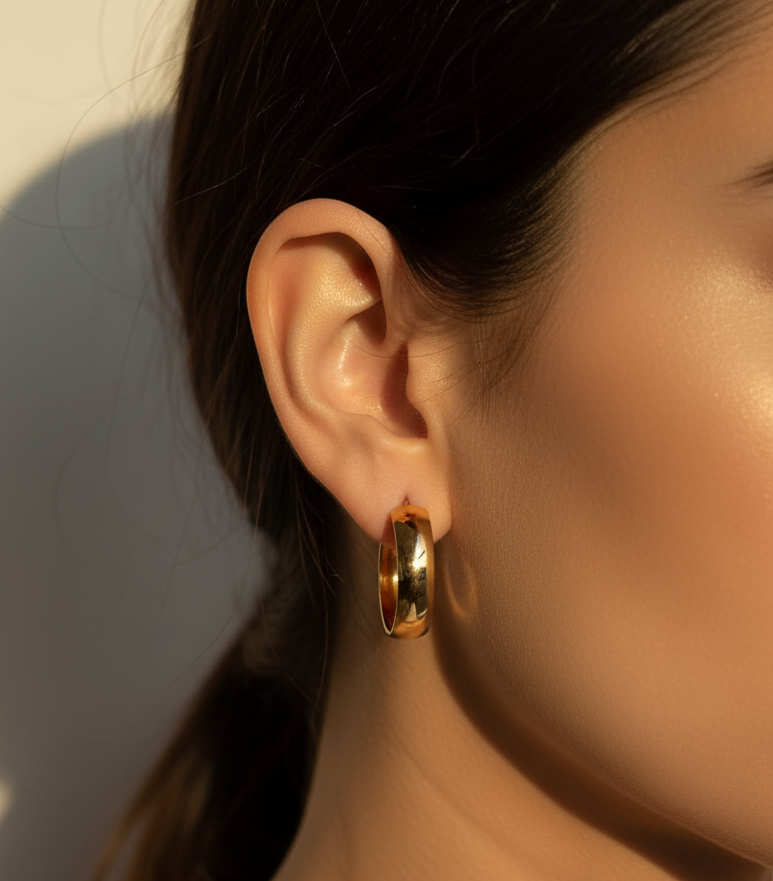 Thick Tube Hoop Earrings
