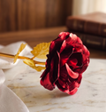 Gold-plated artificial rose