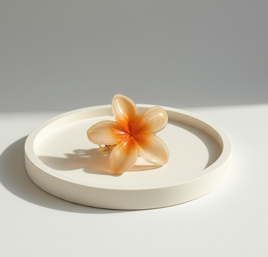flower hair clip (Orange)