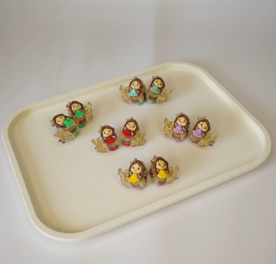 Doll Hair Clips (Red, Yellow, Purple , Light Green , Teal/Blue)