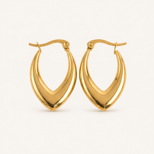 Anti-Tarnish Teardrop Hoop Earrings — product photo