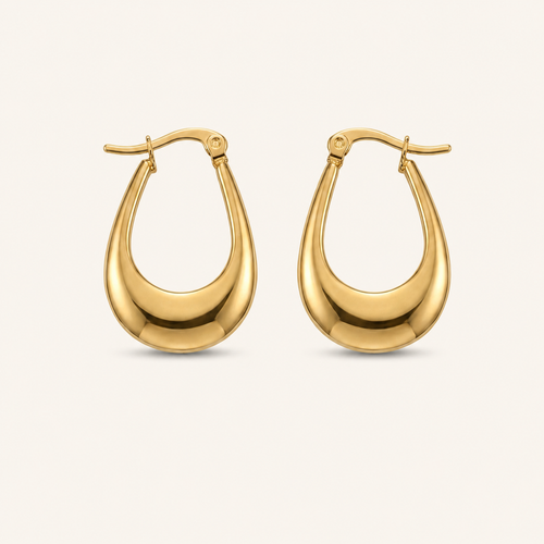 Anti-Tarnish U-shaped Chunky Hoop Earrings — product photo