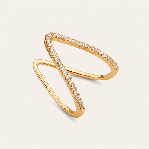 Anti-Tarnish V-Shaped Finger Ring — product photo