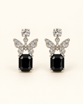 Black Butterfly Crystal Drop Earrings — product photo