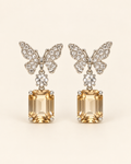 Champagne Butterfly Crystal Drop Earrings — product photo