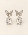 Clear Butterfly Crystal Drop Earrings — product photo