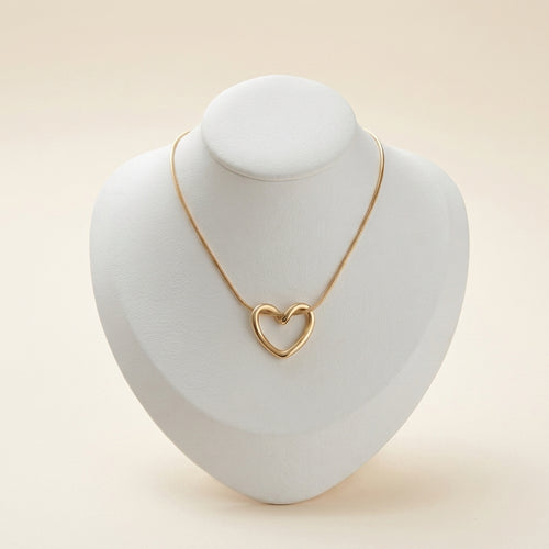 Anti-Tarnish Open Heart Necklace