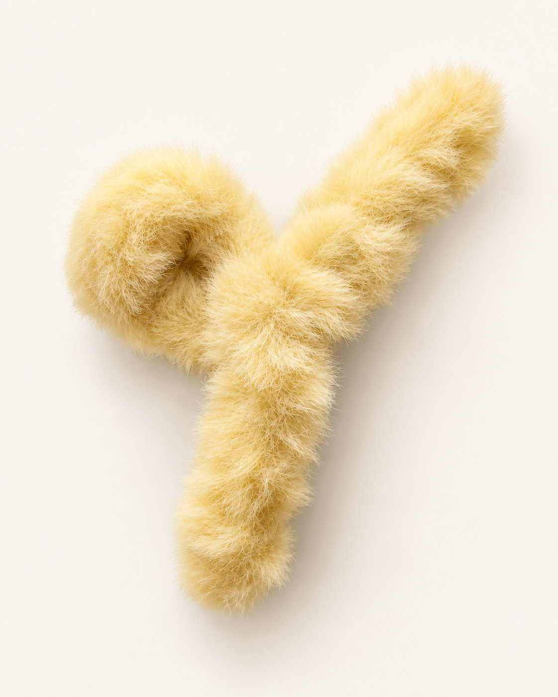 Butter yellow faux fur bow hair clip