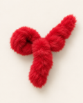 Red faux fur bow hair clip