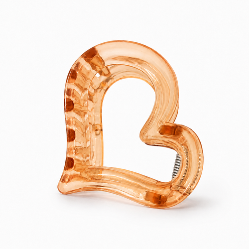 Amber Heart Hair Claw Clip