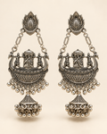 Oxidised Silver Temple Boat Jhumka Earrings — product photo