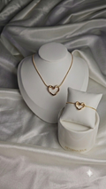 Open heart pendant With Bracelet