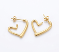 Anti-tarnish Blingee Gold Heart Hoop Earrings