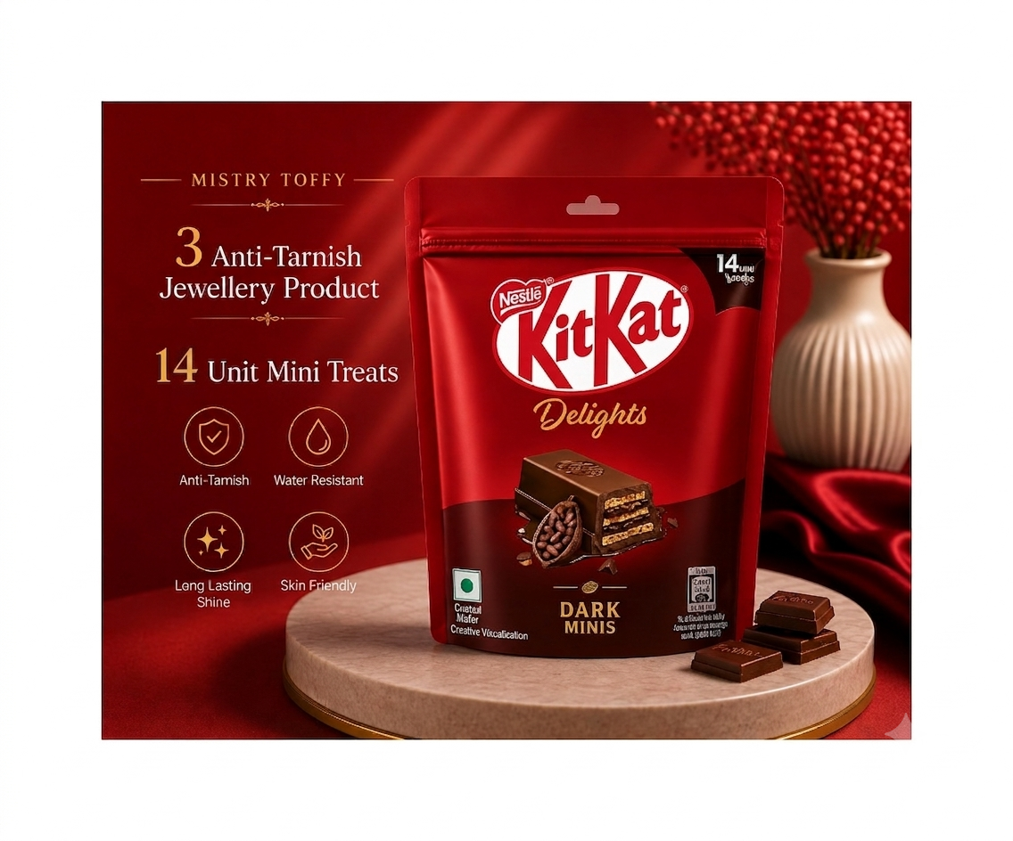 Dark KitKat jewellery ( 3 Anti-tarnish jewellery and 14 Unit chocolate)