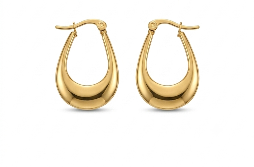 Anti-tarnish U-shaped Chunky Hoop Earrings