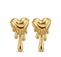 Anti-tarnish Gold Melting Heart Stud Earrings