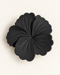 Satin Flower Hair Claw Clip — Black