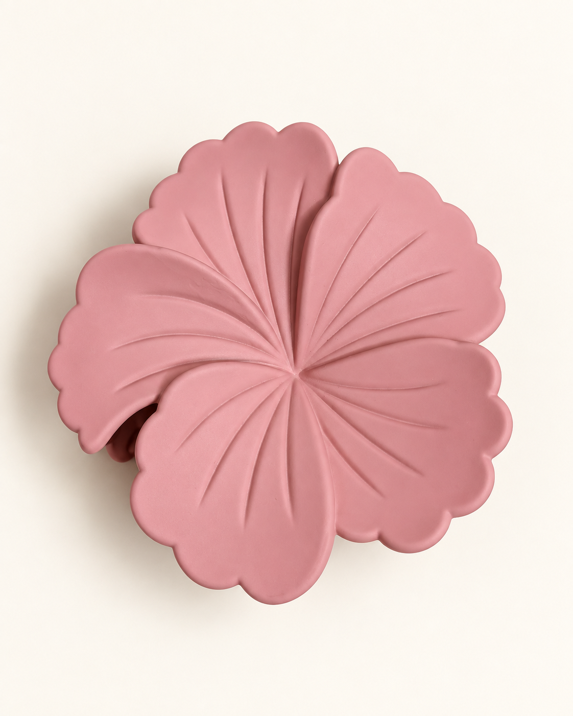 Satin Flower Hair Claw Clip — Blush Pink