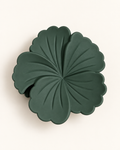 Satin Flower Hair Claw Clip — Forest Green