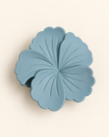 Satin Flower Hair Claw Clip — Mist Blue