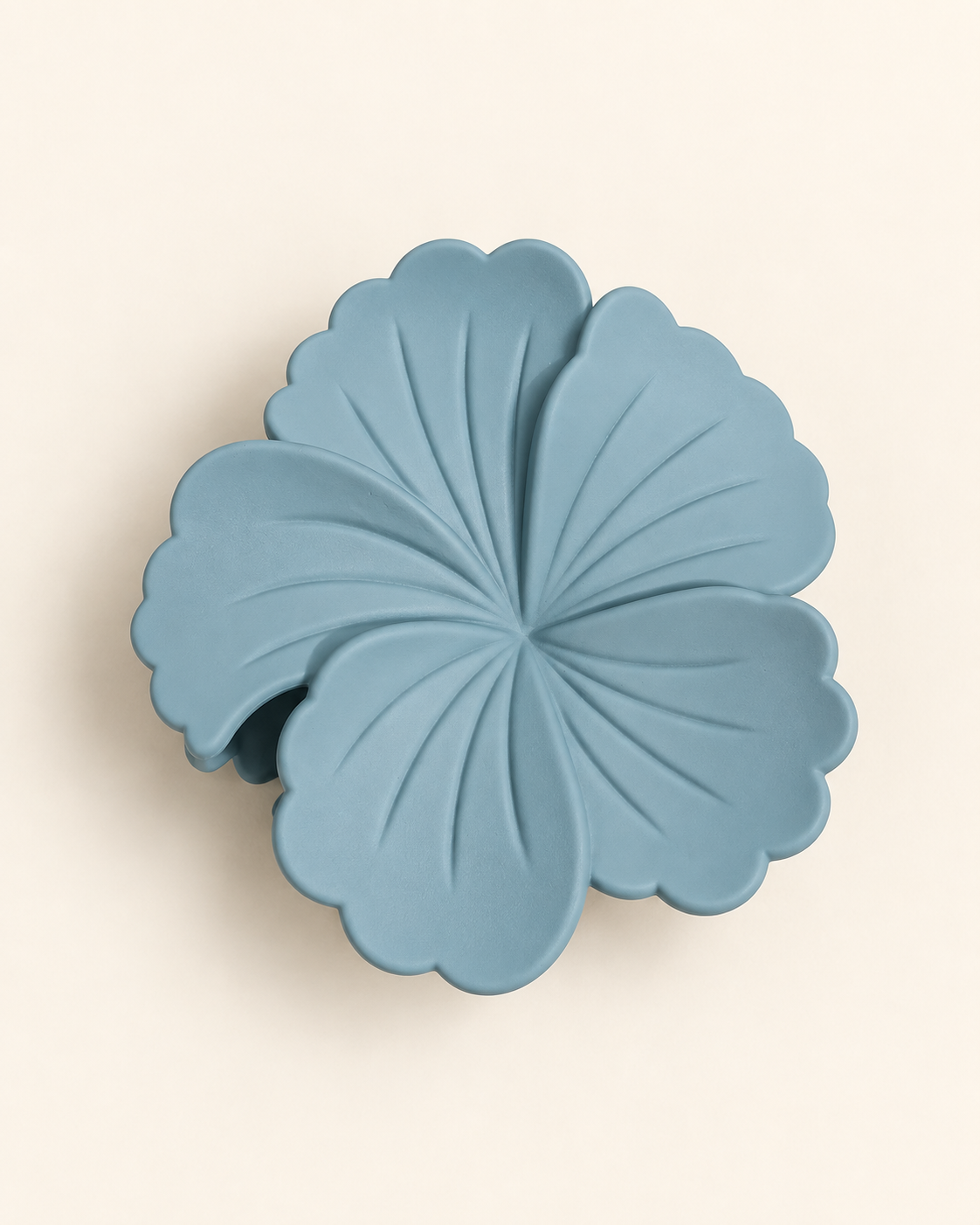 Satin Flower Hair Claw Clip — Mist Blue