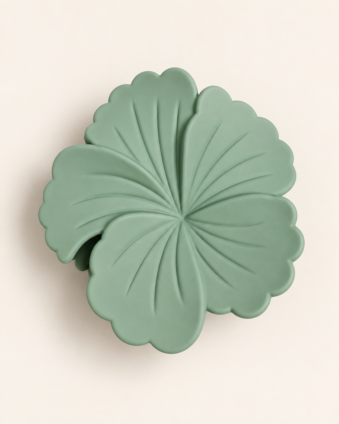 Satin Flower Hair Claw Clip — Sage Green