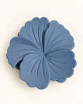 Satin Flower Hair Claw Clip — Slate Blue