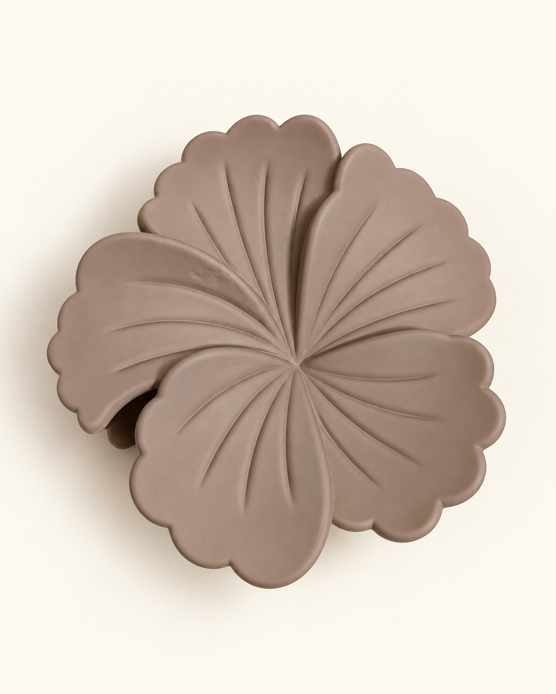 Satin Flower Hair Claw Clip — Taupe
