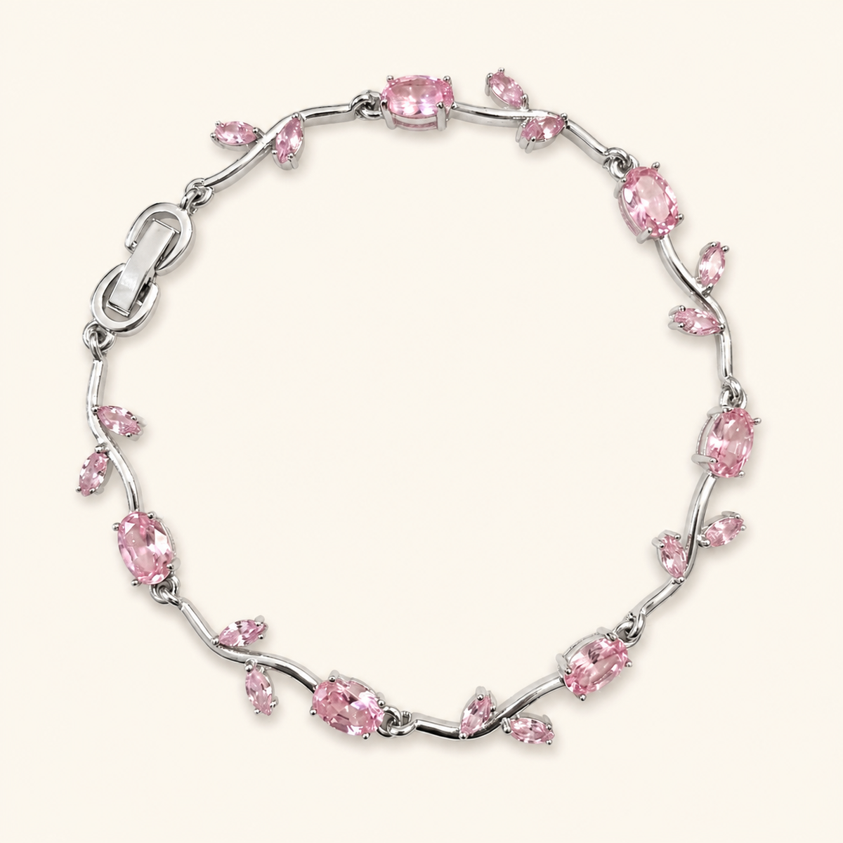 Silver Tulip Bracelet (Pink) — product photo